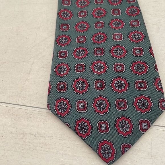 Vintage Liberty Silk Ties For Mens Dark Teal Raspberry Paisley USA - Picture 7 of 8